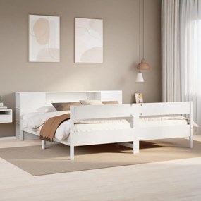 3322940 vidaXL Легло с етажерка за книги, без матрак, 180x200 см, бор масив