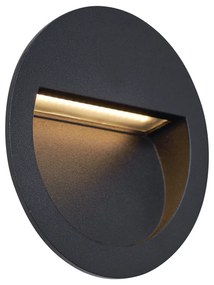Модерен вграден стенен аплик черен с LED IP65 - Gem