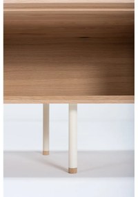 Бяла/естествена маса за телевизор от масивен дъб 200x48 cm Fina – Gazzda