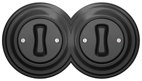 Kliklap - Двоен ретро еднополюсен ключ с рамка № 1, антрацит