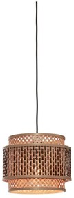 Висяща лампа с бамбуков абажур в черен и естествен цвят ø 25 cm Bhutan - Good&amp;Mojo