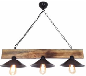 Полилей на кабел HEPSI 3xE27/40W/230V смърч/орех