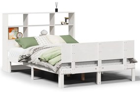 3322655 vidaXL Легло с етажерка за книги, без матрак, 120x190 см, бор масив