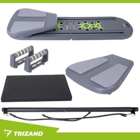 Мултифункционална фитнес дъска с дръжки и ластици Trizand — За пилатес, йога и тренировка