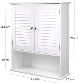 Висящ шкаф за баня от MDF 60 x 70 x 20 cm