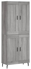 3199703 vidaXL Висок шкаф, сив сонома, 69,5x34x180 см, инженерно дърво