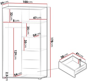 Гардероб Gesita 2D3S-Mpez