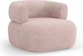 Светлорозово кресло от плат букле Jenny – Micadoni Home