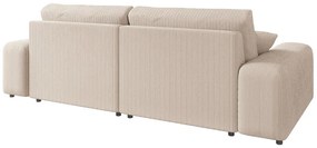 Бежов ъглов диван от рипсено кадифе (променлив) Justin – Ropez