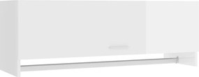 808239 vidaXL Гардероб, бял гланц, 100x32,5x35 см, инженерно дърво