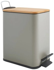 Кафяво-сиво стоманено кошче за боклук с педал 5 l Erik – Spirella