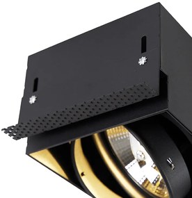 Вграден прожектор черен GU10 AR111 без рамка 2-светлина - Oneon