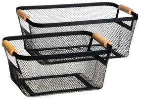 Телени метални кошници в комплект от 2 бр. 33x21x14 cm – Casa Selección