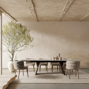 Сив тапициран трапезен стол Ilma – Bizzotto