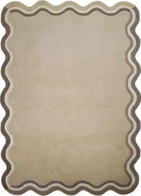 Ръчно изработен вълнен килим в естествен цвят 120x170 cm Leo Scallop – Flair Rugs