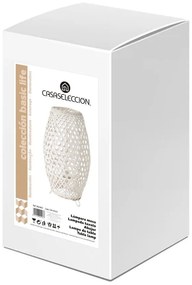 Бяла бамбукова настолна лампа с бамбуков абажур (височина 36 см) - Casa Selección