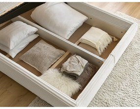 Бежово двойно легло 180x200 cm тапицирано с място за съхранение с включена подматрачна рамка Jade – Bobochic Paris