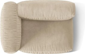 Бежов кадифен модул за диван (ляв ъгъл) Martina – Micadoni