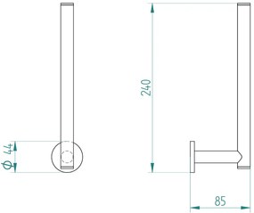 Резервен държач за тоалетна хартия Medi-Height 24 cm-Nikel Mat