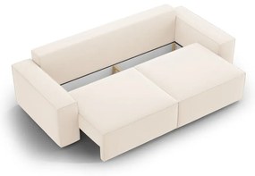 Бежов кадифен сгъваем/с място за съхранение диван 247 cm Jodie – Micadoni