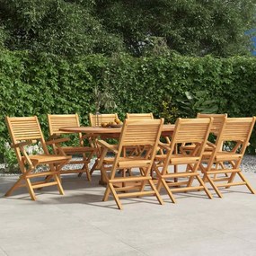 3155069 vidaXL Сгъваеми градински столове, 8 бр, 55x62x90 см, тик масив