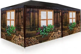 Парти шатра - стилна градинска шатра с дизайн на дървена кабина 3 x 6 м