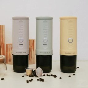 Преносима еспресо машина BUYDEEM Outin Nano OTEM-01, 7500 mAh, 20 bar, 50 ml, 12/24V, USB и Type-C зареждане, Мляно+капсули, Жълт