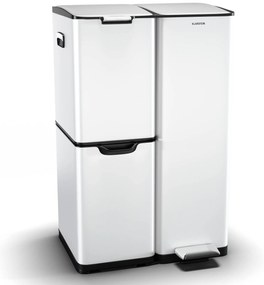 Klarstein Кош за боклук Tiyo 3 в 1 60 л, 30 л + 17 л + 13 л, сортиране на отпадъци, безшумно затваряне, капак от неръждаема стомана