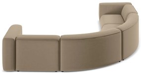 Бежов кадифен ъглов диван Ekahi – Makamii