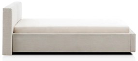 Бежово двойно легло 140x200 cm тапицирано без ламелно дъно Cube – Meise Möbel