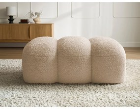 Бежова табуретка от прежда с примки от букле Hippolyte – Bobochic Paris