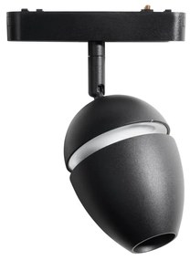 Модерен черен прожектор за 1-фазова релсова система с LED - Magnetic Eggy