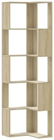 852584 vidaXL Ъглова етажерка 5 рафта сонома дъб 50x50x179 см инженерно дърво