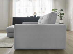 Светлосив кадифен ъглов диван (ляв ъгъл) Sierra – Bobochic Paris