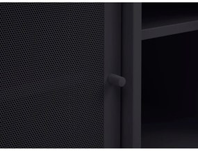 Черна метална маса за телевизор 160x55x45 cm Veep – Unique Furniture