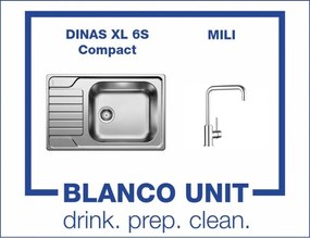 BLANCO DINAS XL 6S Compact и смесител BLANCO MILI хром  Промо пакет мивка със смесител