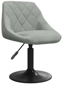3088813 vidaXL Трапезен стол, светлосив, кадифе