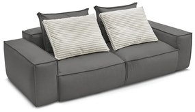 Сив диван от изкуствена кожа 260 cm Boheme – Bobochic Paris