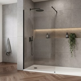 Параван за душ Rea Flexi Transparent / Black 140