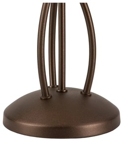 Тъмнокафява настолна лампа със стъклен абажур, височина 43 cm Adelle - LAMKUR