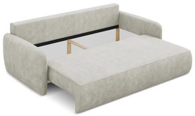 Кремав шенилов разтегателен диван с място за съхранение 218 cm Lilo – Makamii