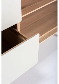 Бяла/естествена маса за телевизор от масивен дъб 150x64 cm Fina – Gazzda