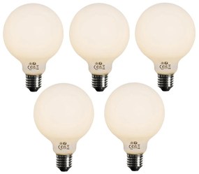 Комплект от 5 димируеми на 3 стъпки LED опалови крушки E27 G95 4W 450 lm 2700K