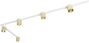 Релсова система златиста и бяла с 5 прожектори 1-фазен - Rondoo Up