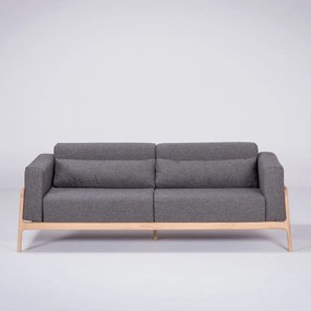 Тъмно сив диван с масивна дъбова конструкция , 210 см Fawn - Gazzda