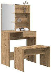3329190 vidaXL Комплект тоалетка Artisan Oak Engineered Wood