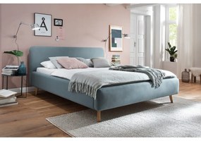 Сиво-синьо двойно легло 180x200 cm тапицирано без ламелно дъно Mattis – Meise Möbel