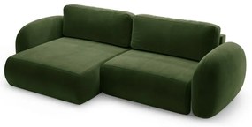 Зелен кадифен сгъваем/с място за съхранение ъглов диван Tonale – Cosmopolitan Design