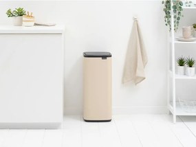 Бежово стоманено кошче за боклук отваряне с докосване 30 l Bo Touch – Brabantia