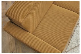 Разтегателен ъглов диван от рипсено кадифе в цвят горчица (променлив) Monaco – Bobochic Paris